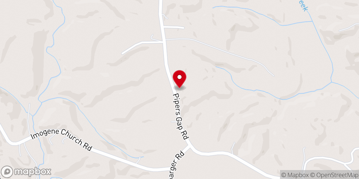 Map showing location of New Bethel Baptist Church