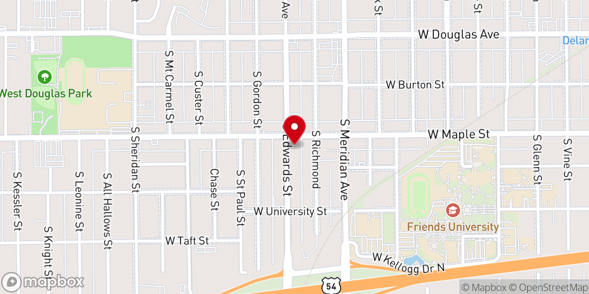 Map showing location of Allerton Baptist Church