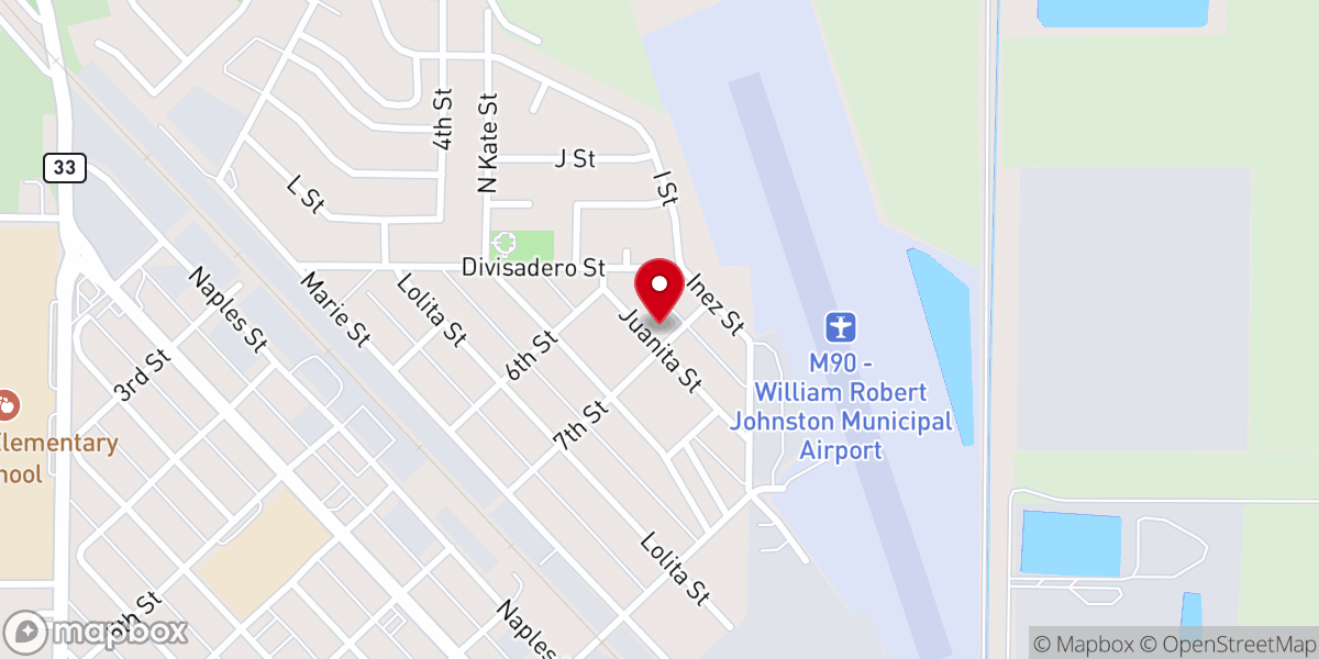 Map showing location of Little Zion Missionary Baptist Church
