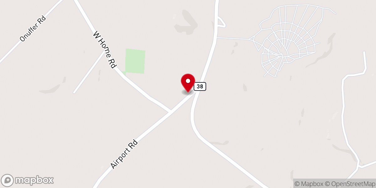 Map showing location of New Zion Evangelical Congregational Church