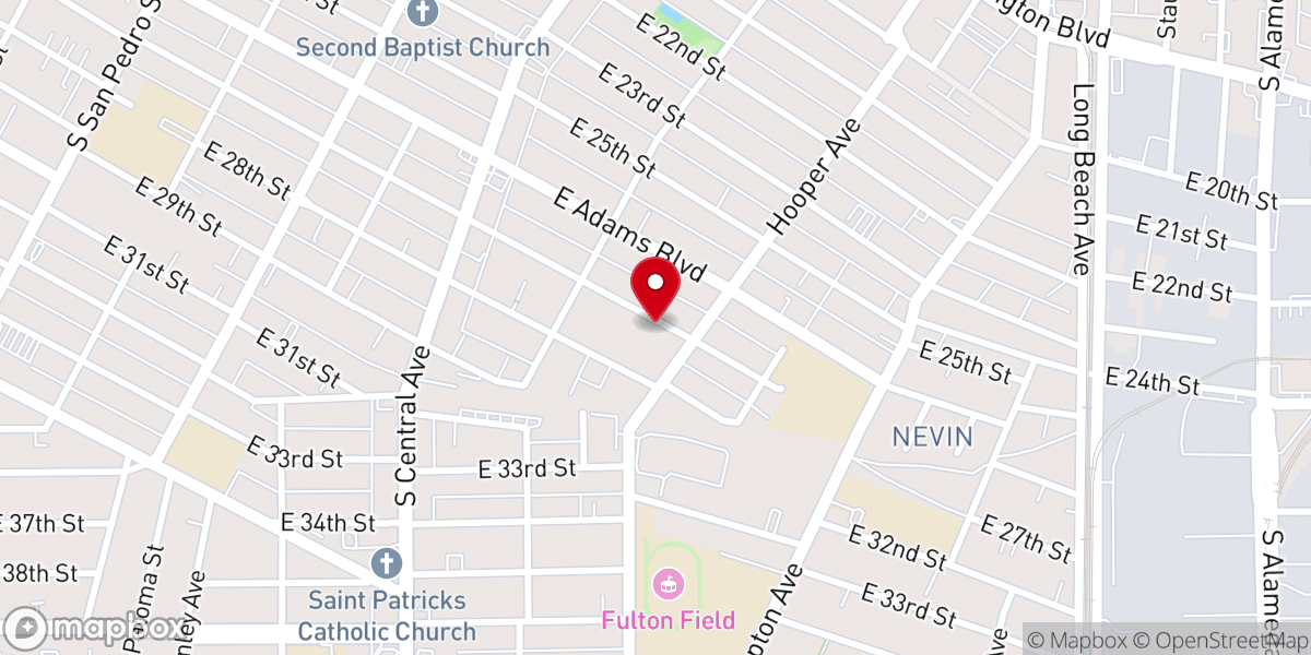 Map showing location of La Luz Del Mundo Church in South Central Los Angeles