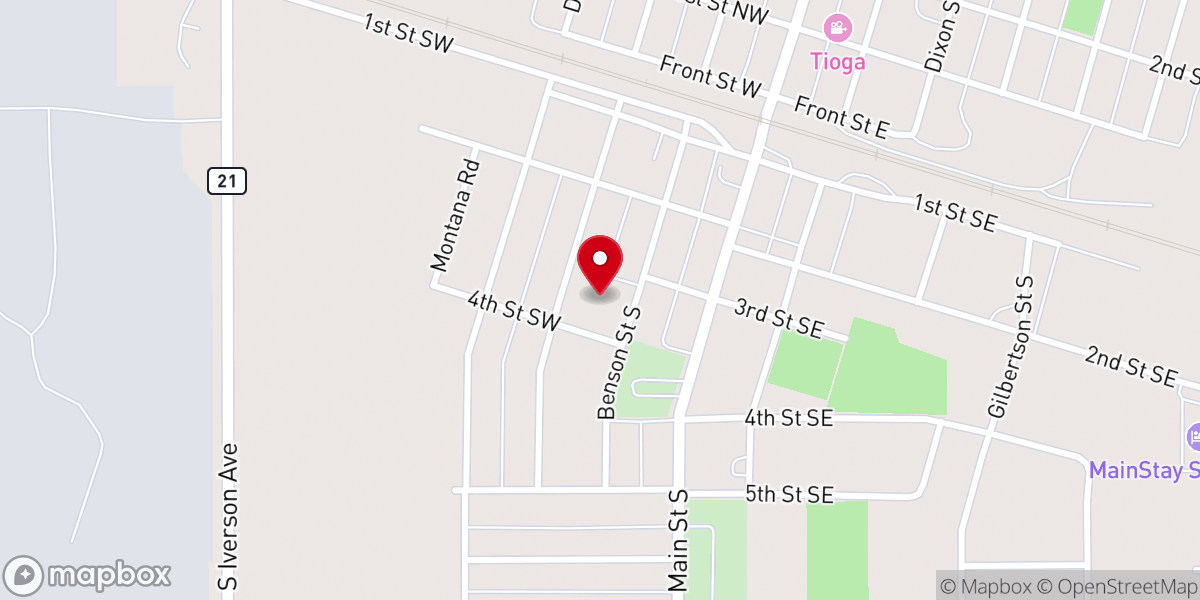 Map showing location of Trinity Lutheran Church