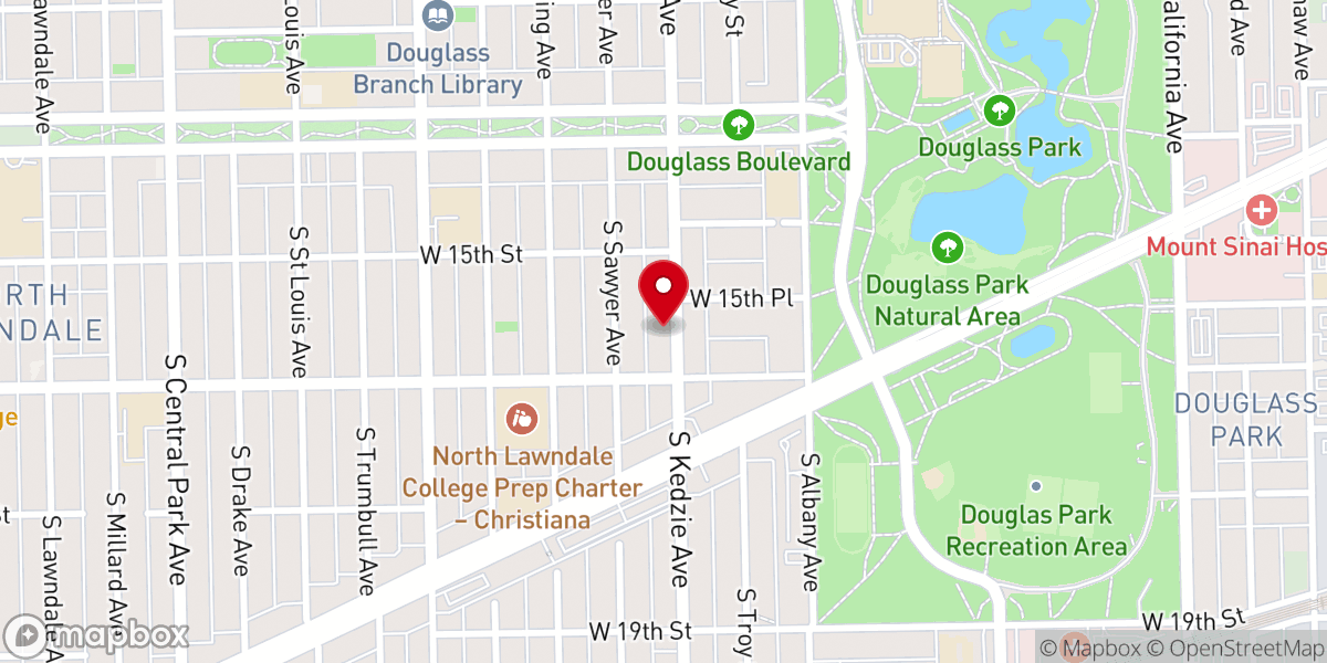 Map showing location of New Bethel Temple United Methodist Church