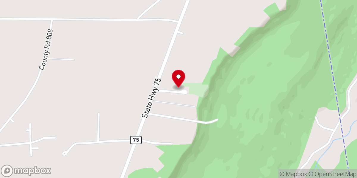 Map showing location of Haynes Chapel