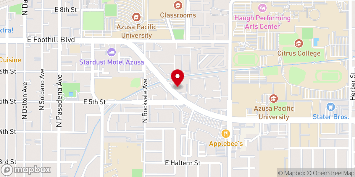 Map showing location of Foothill Community Church