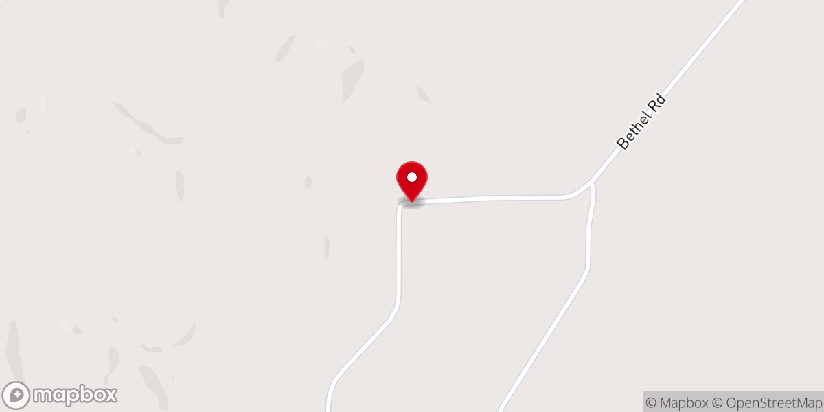 Map showing location of Bethel Church