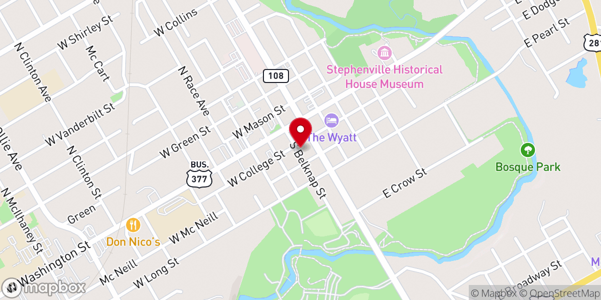 Map showing location of Greer's Ranch Cafe