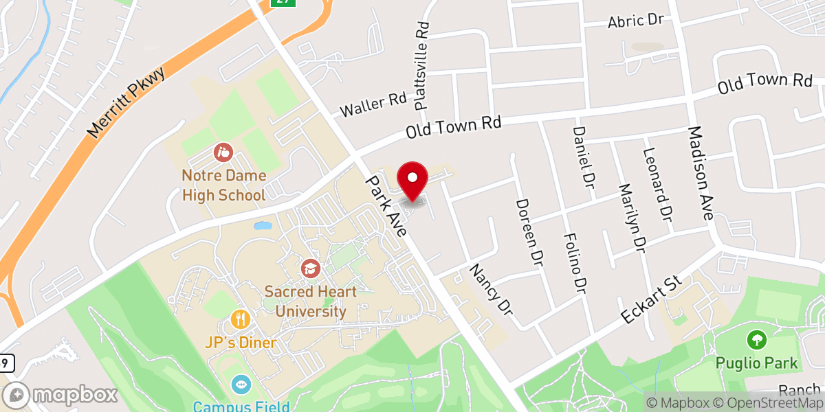 Map showing location of North Park Baptist Church