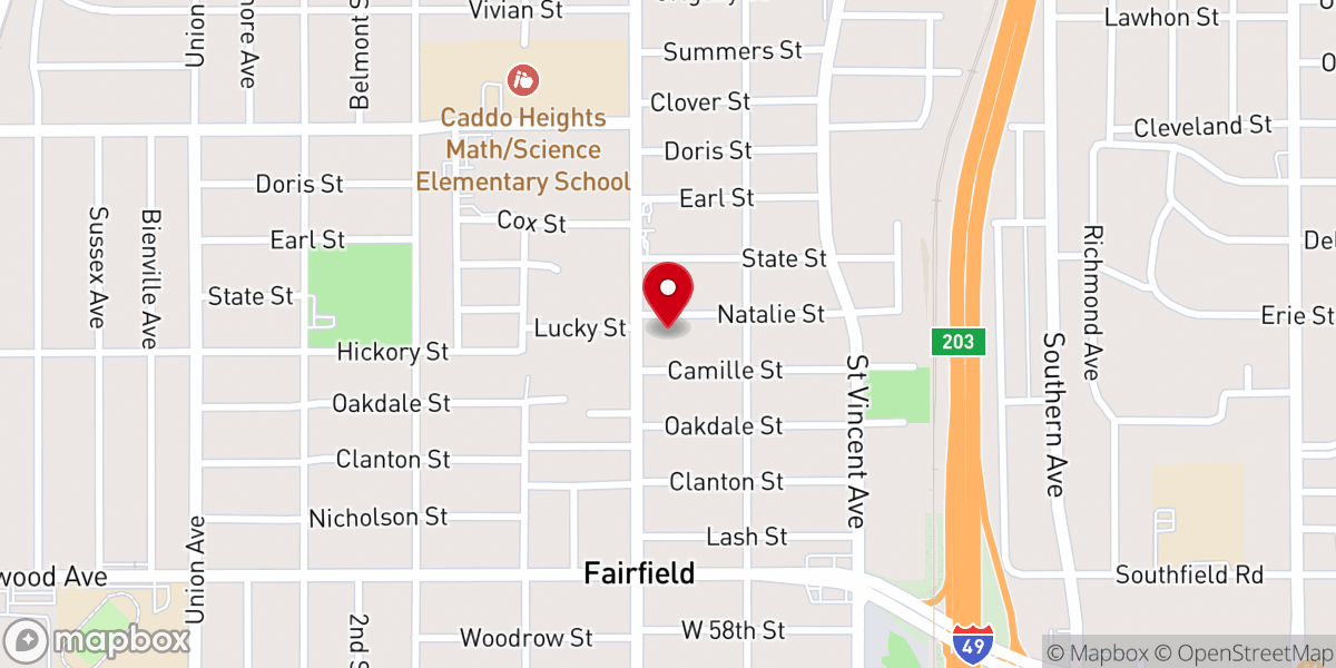 Map showing location of Temple Primitive Baptist Church