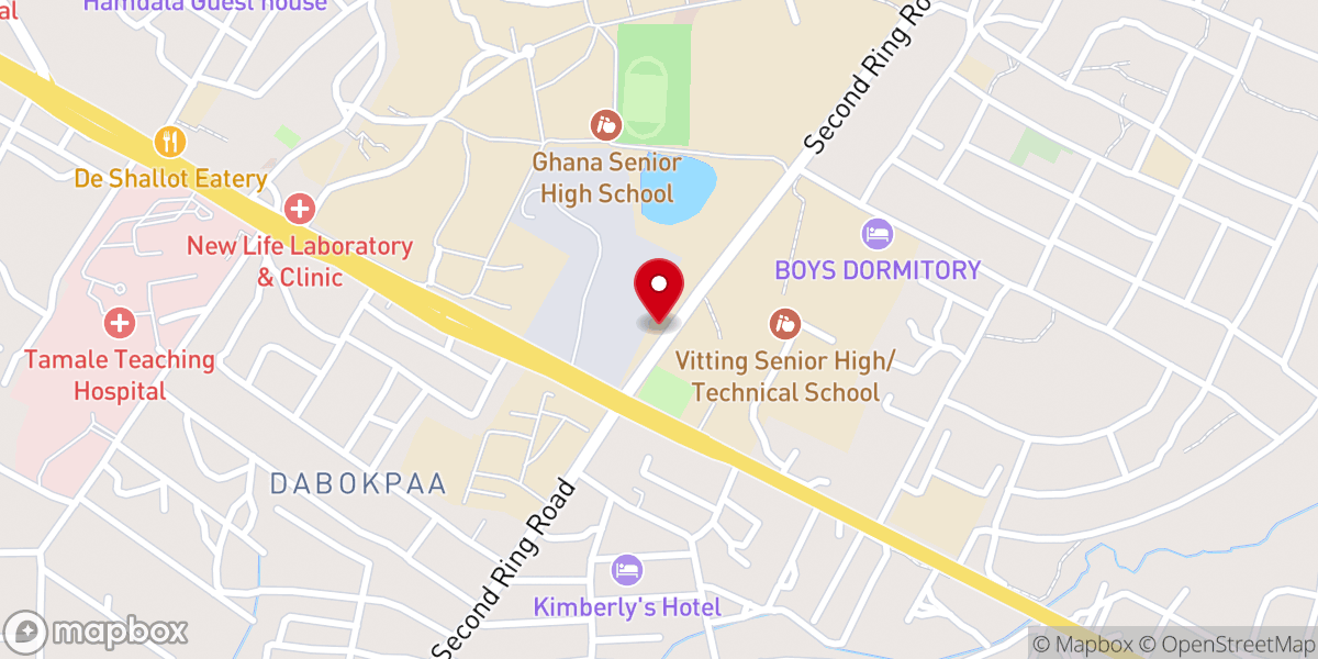 Map showing location of Winners Chapel Ghana, Tamale