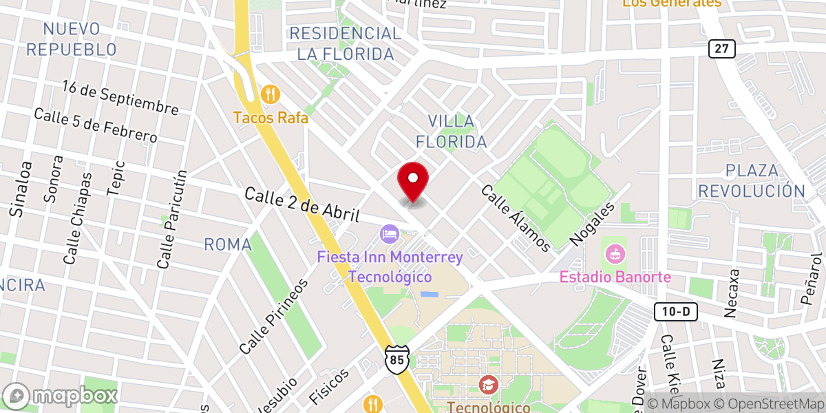 Map showing location of INP Jesucristo Fuente de Redención