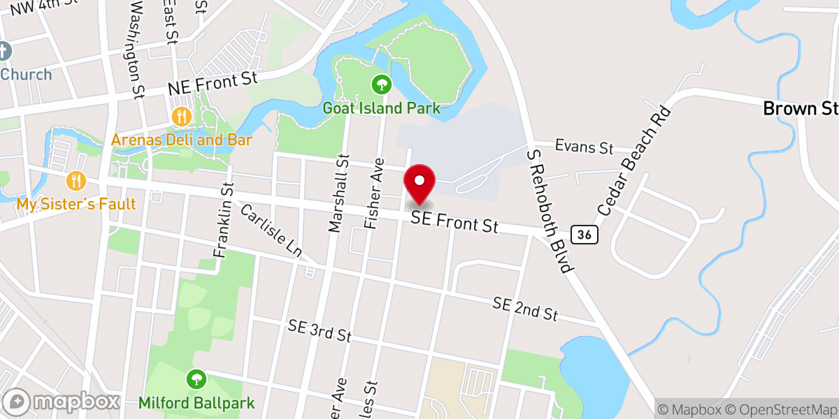 Map showing location of Iglesia bethel Delaware
