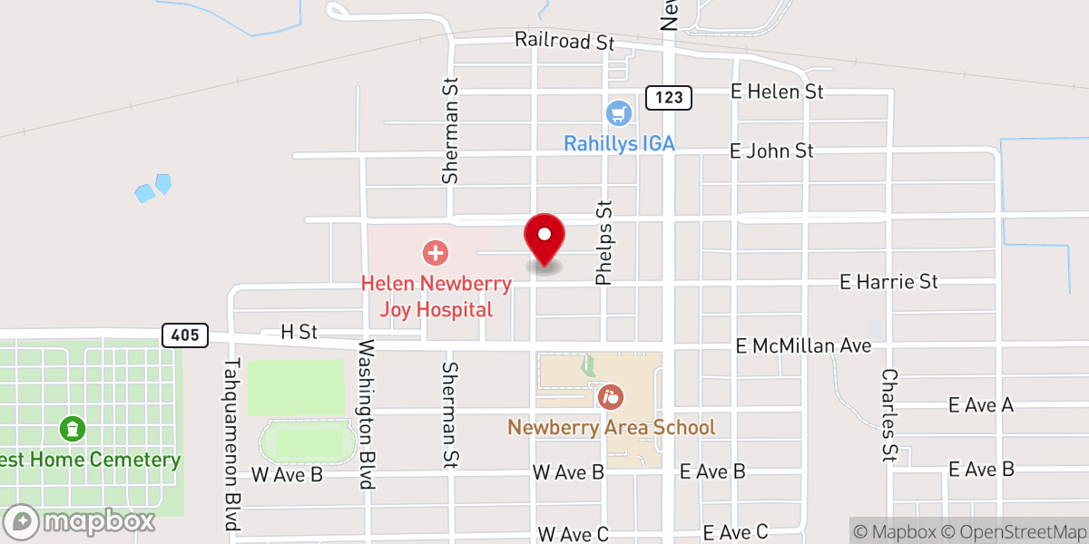Map showing location of Saint Gregory's Catholic Church, Newberry