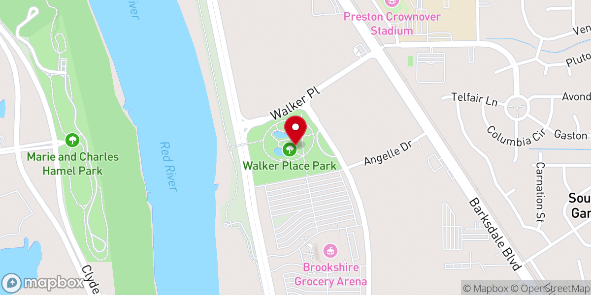 Map showing location of Walker Place Park