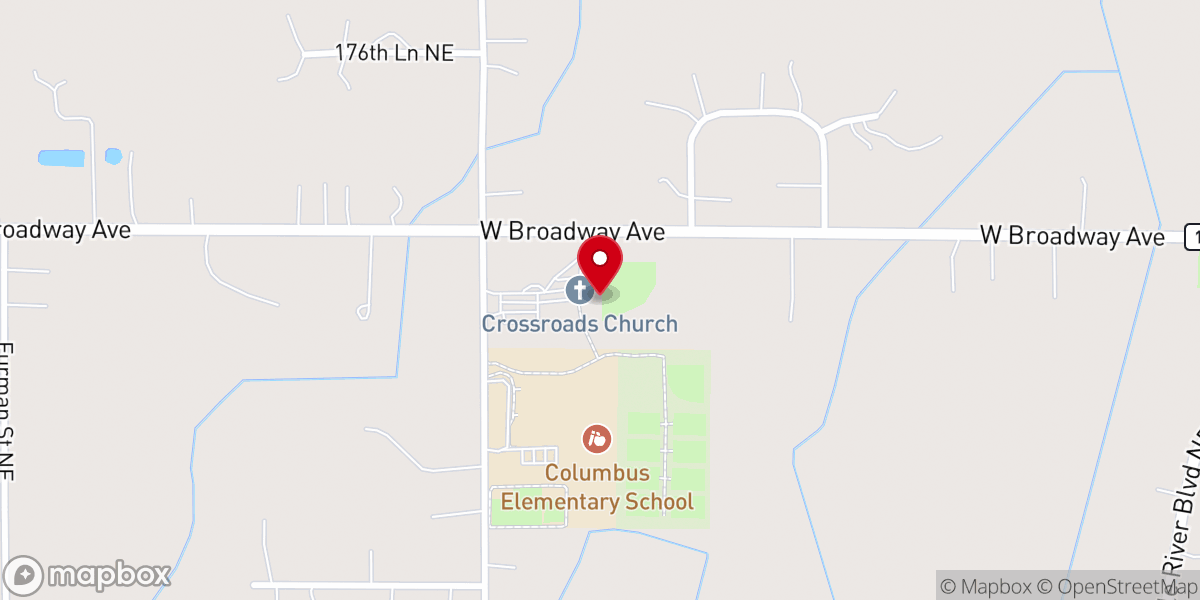 Map showing location of Crossroads Evangelical Covenant Church - Food Distribution Center
