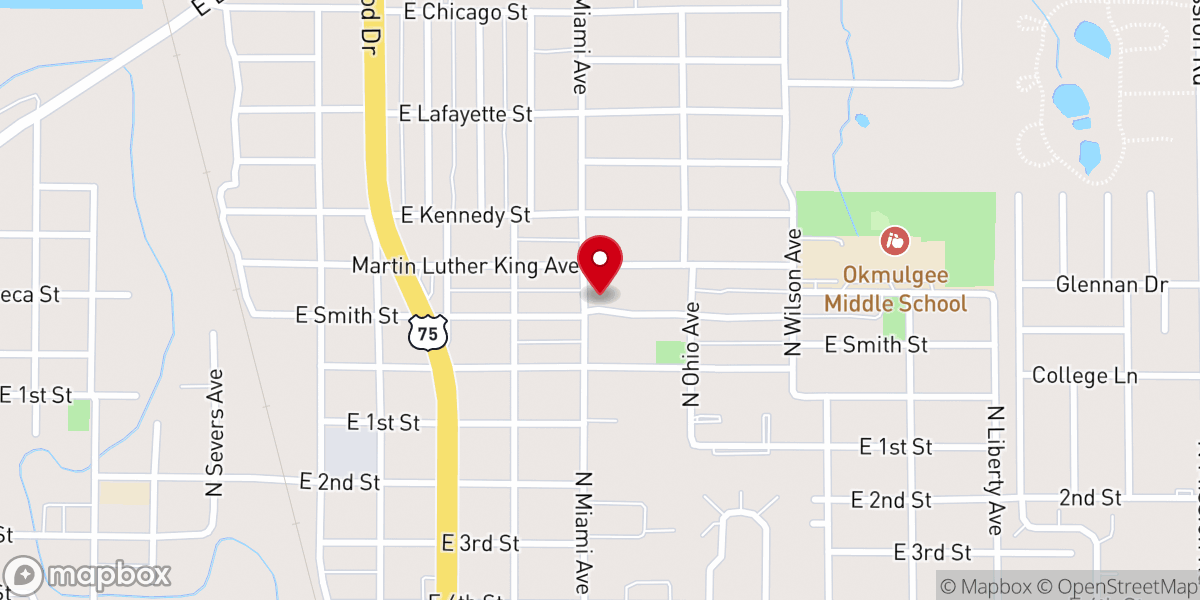 Map showing location of Greater Jones Chapel
