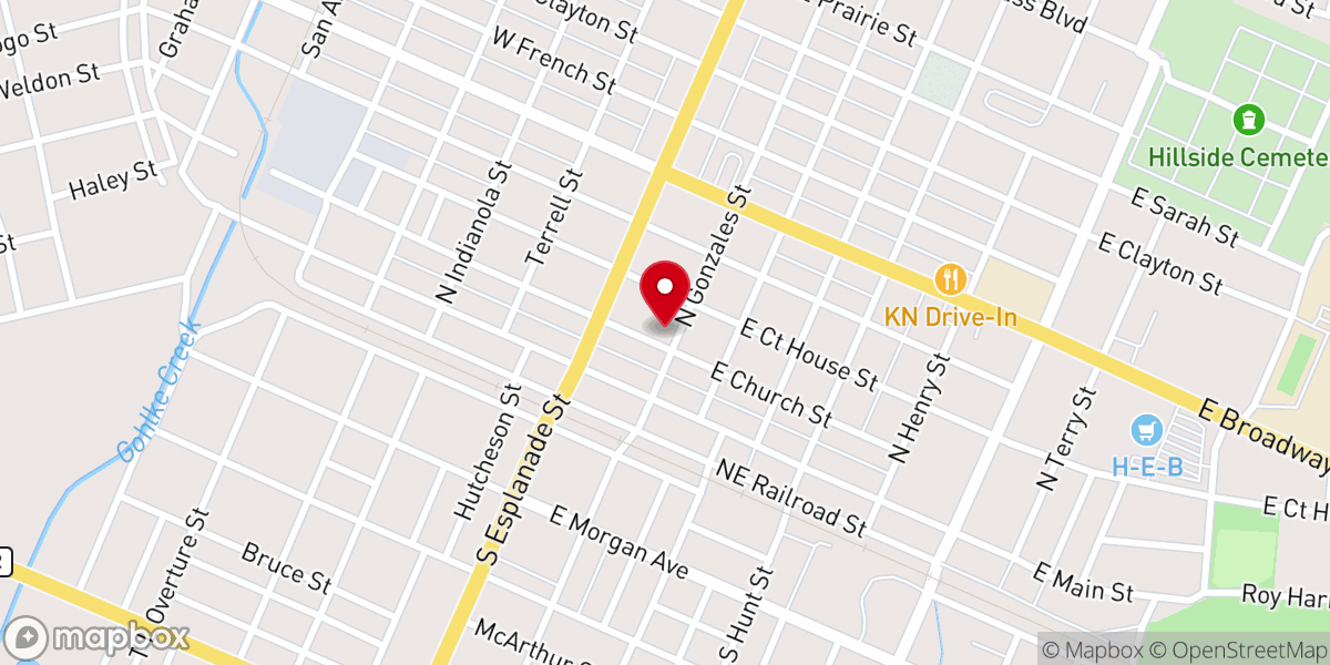 Map showing location of Cuero Heritage Museum