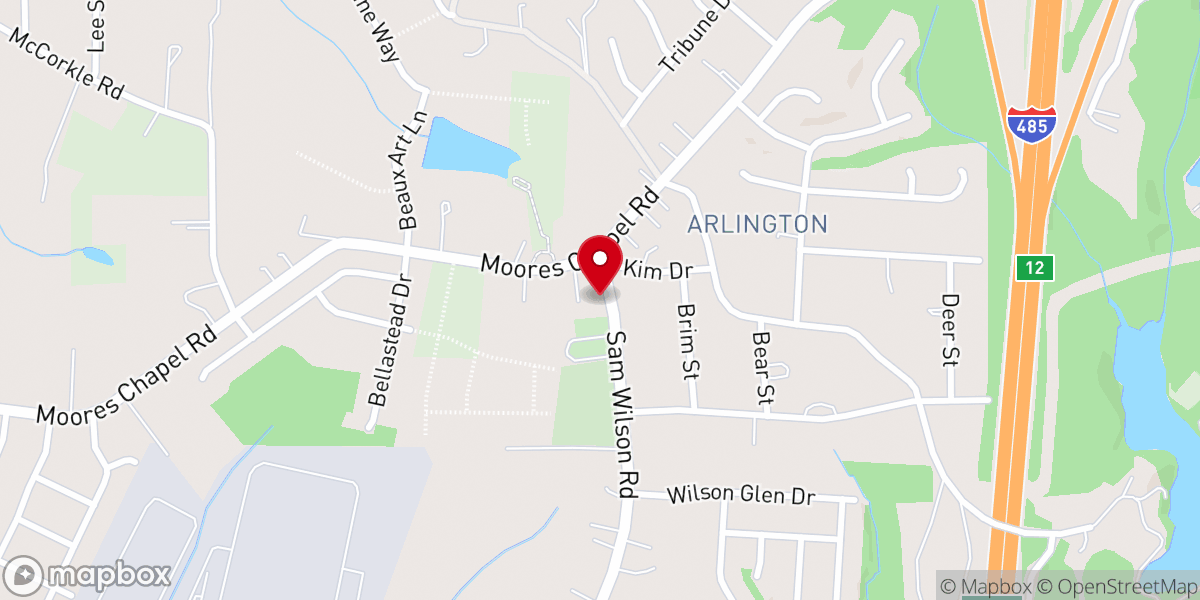 Map showing location of Moores Chapel