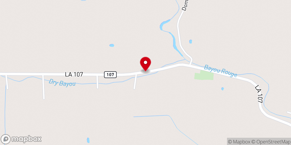 Map showing location of Big Cane Baptist Church