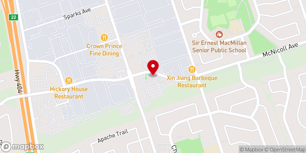 Map showing location of The Church in Toronto
