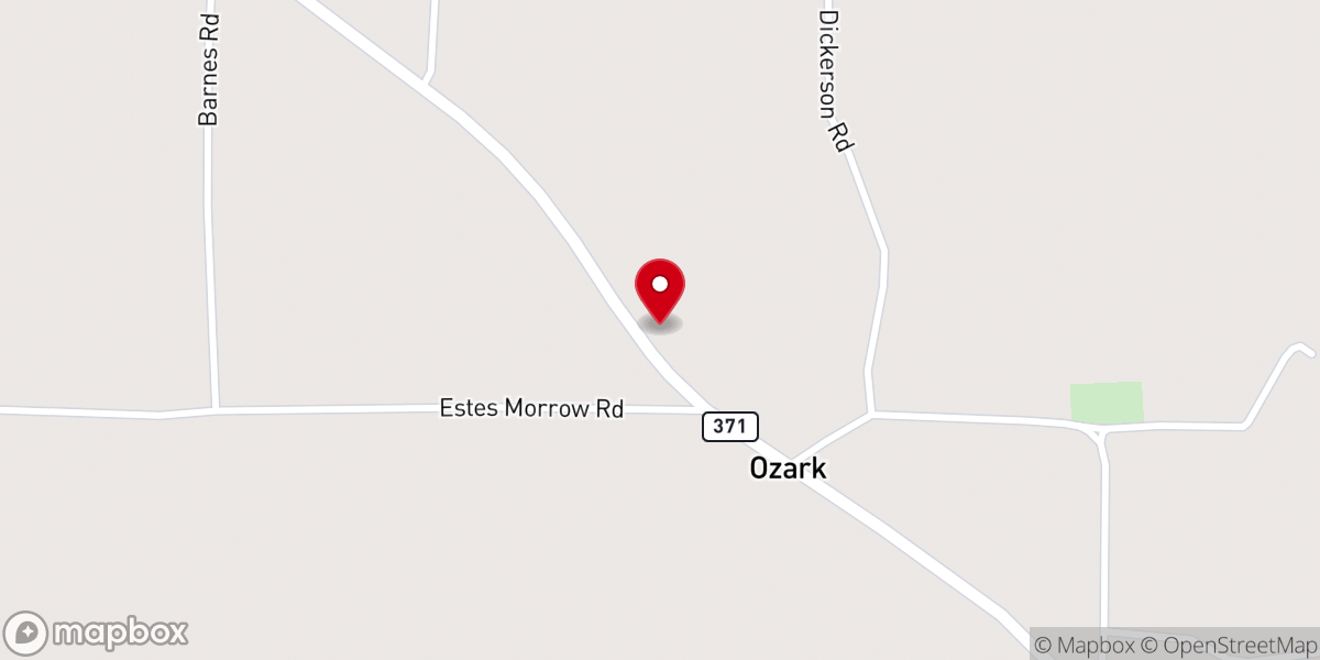 Map showing location of Ozark Church of Christ