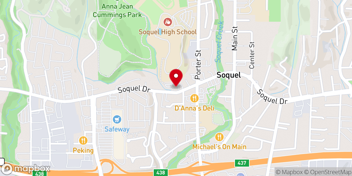 Map showing location of Santa Cruz Hope Church