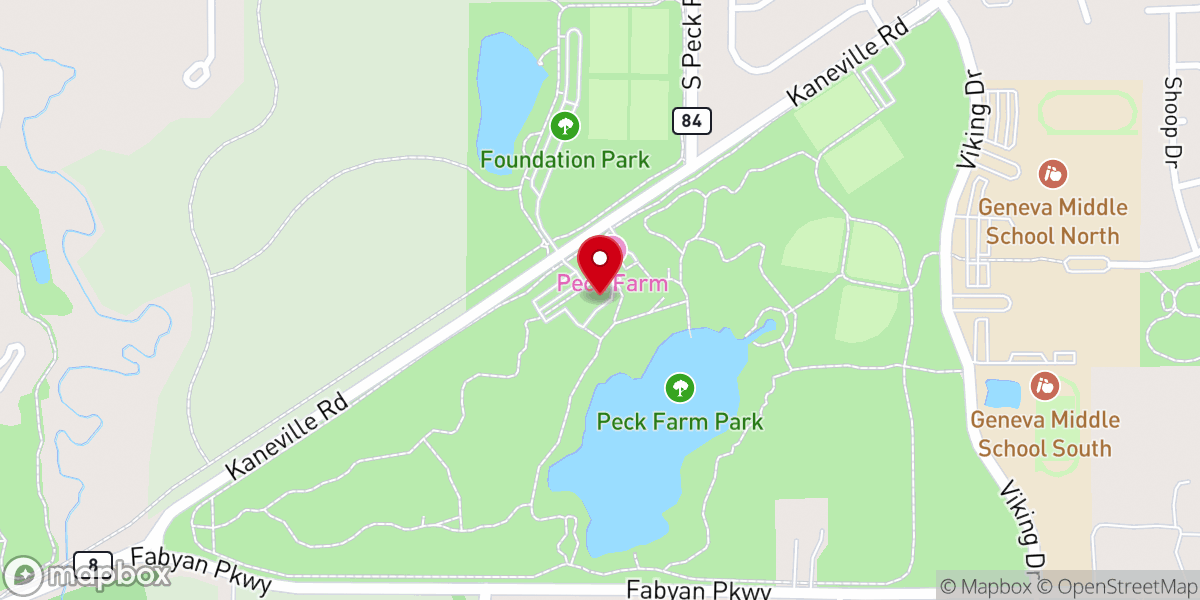 Map showing location of Peck Farm Park