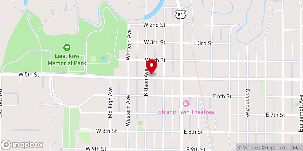 Map showing location of Grafton Lutheran Church