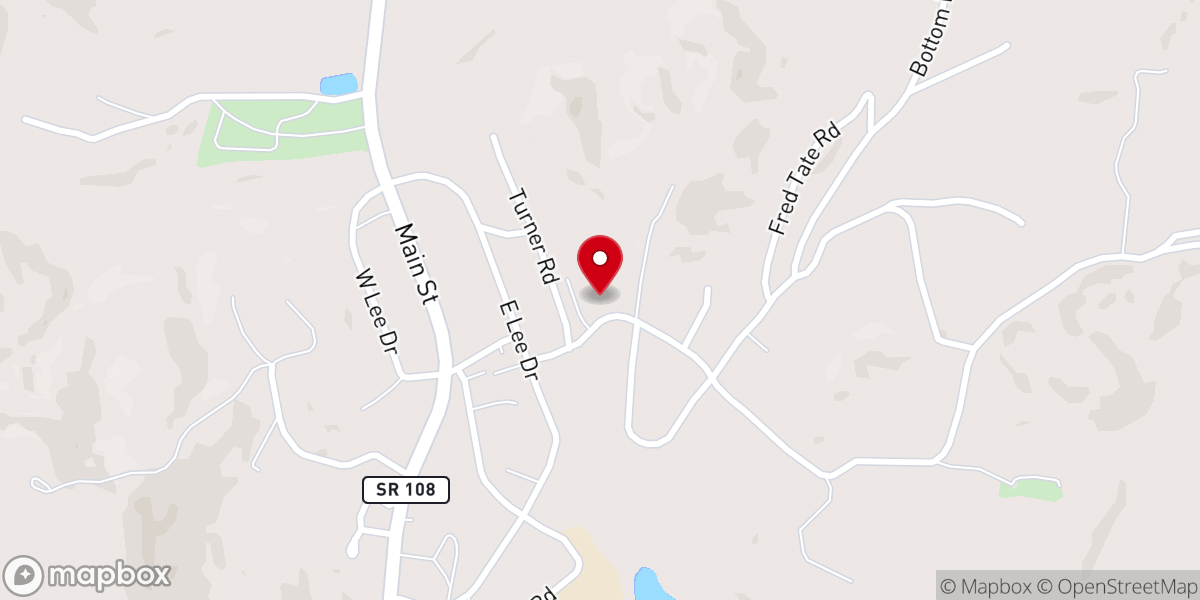 Map showing location of Palmer Freewill Baptist Church