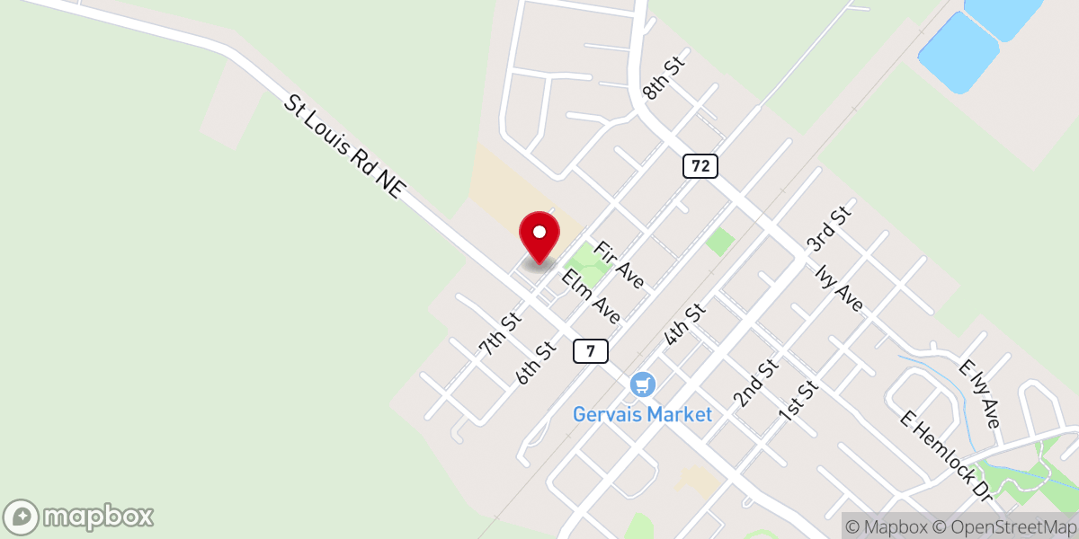 Map showing location of Sacred Heart Catholic Church