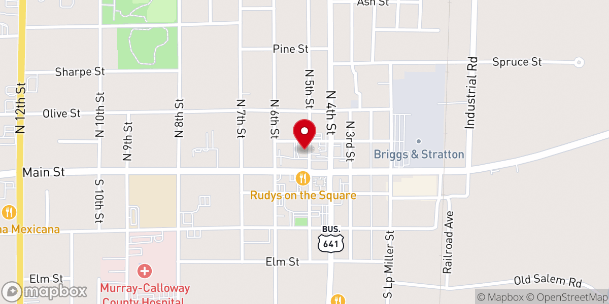 Map showing location of First Christian Church
