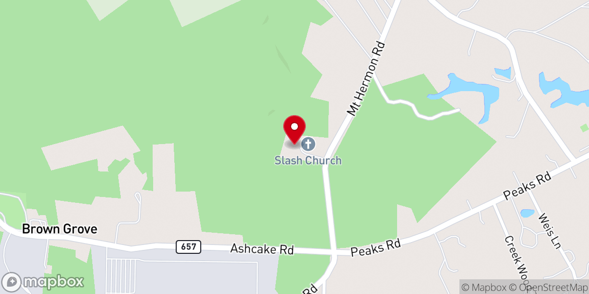 Map showing location of Slash Christian Church (Disciples of Christ)