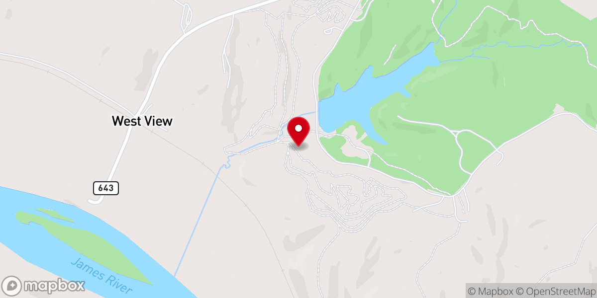 Map showing location of Westview on the James