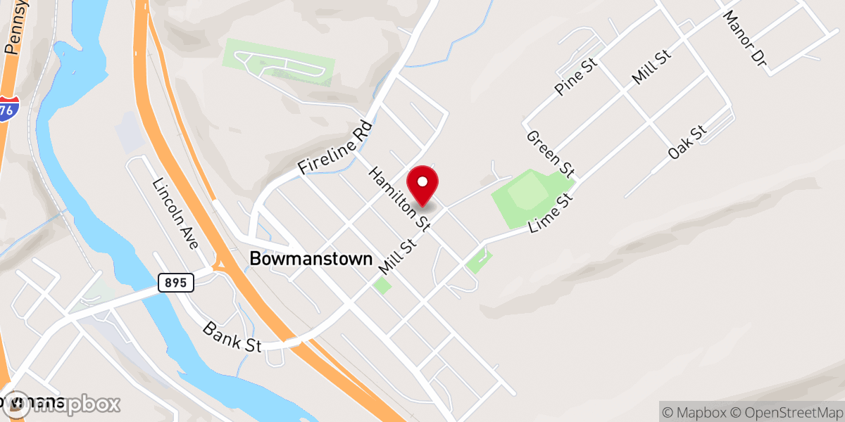 Map showing location of Emmanuel United Church of Christ