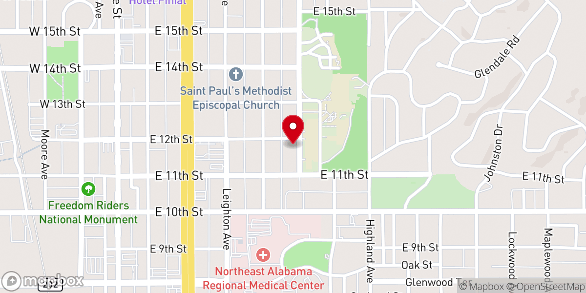 Map showing location of Calhoun Baptist Association