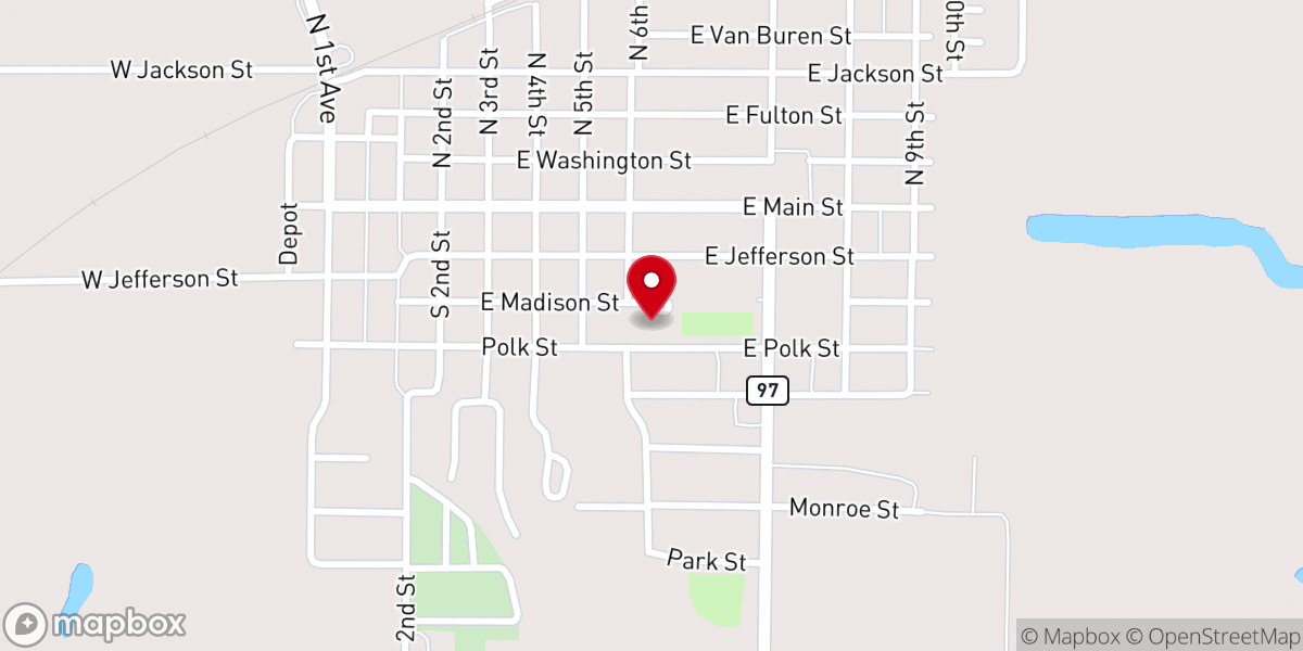Map showing location of Cuba Community Center