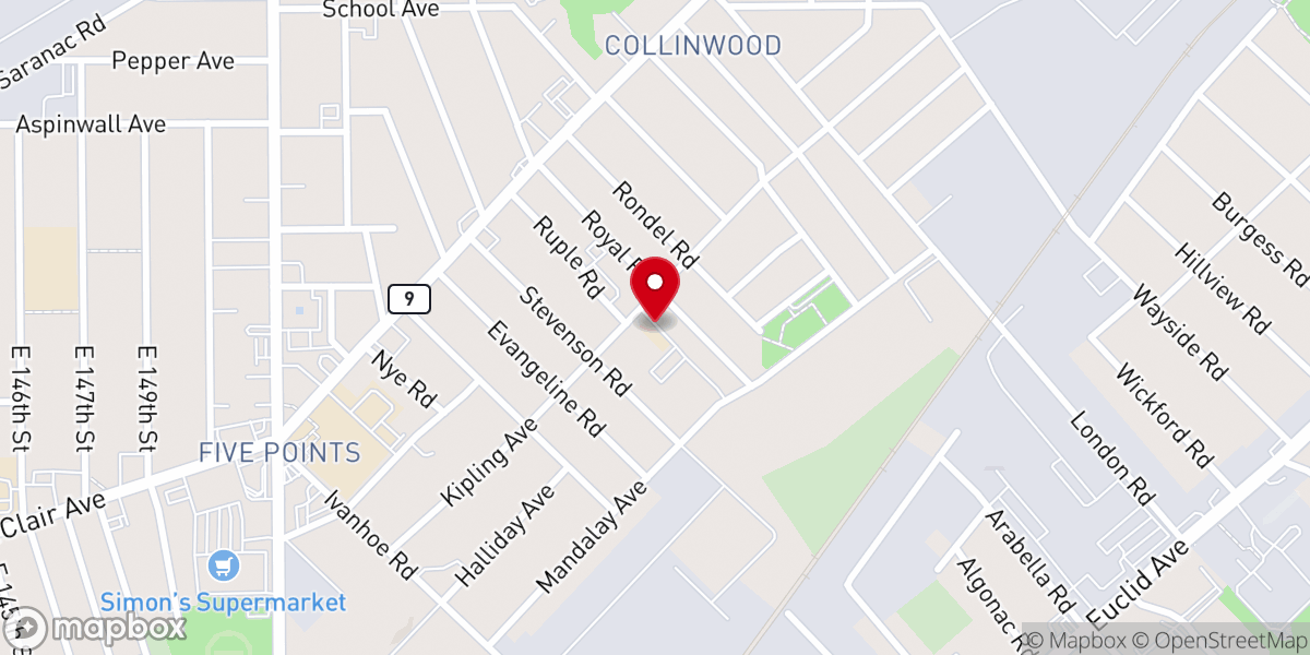 Map showing location of Holy Redeemer Catholic Church