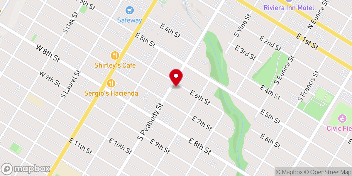 Map showing location of New Life Open Bible Church