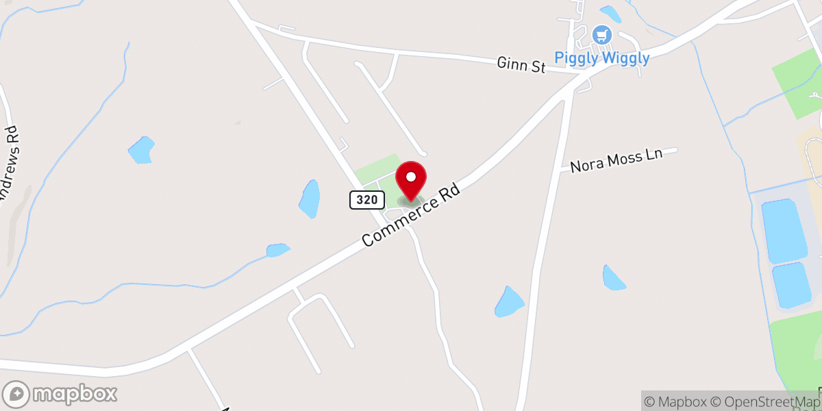 Map showing location of Cross Roads Baptist Church