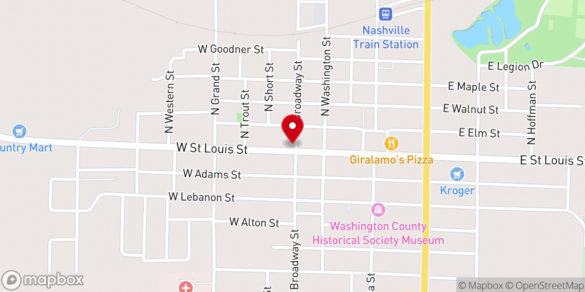 Map showing location of First Presbytian Church