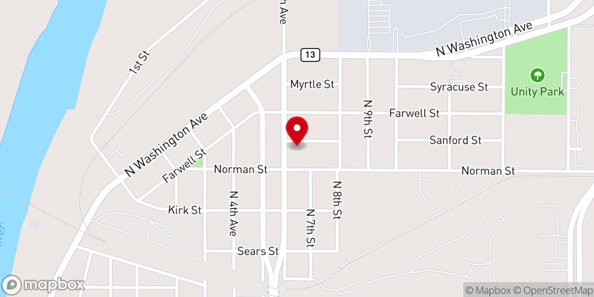 Map showing location of Mt. Olive Institutional Missionary Baptist Church