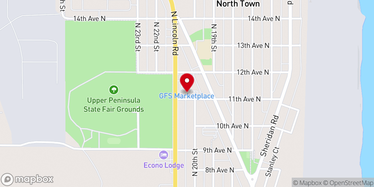 Map showing location of Calvary Baptist Church