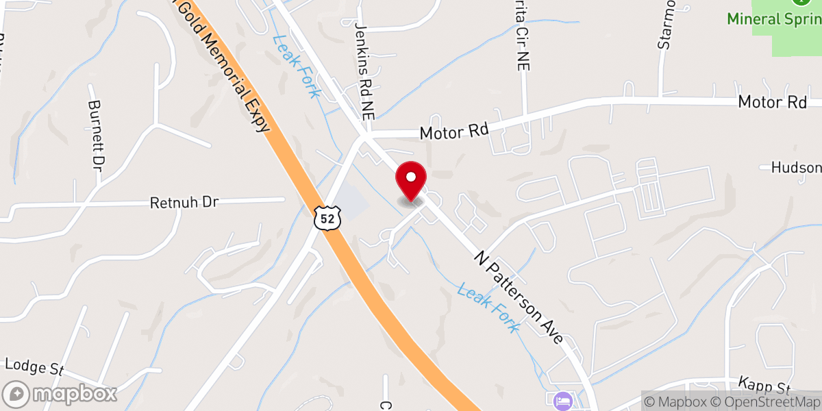 Map showing location of North Patterson Ave Church-Christ