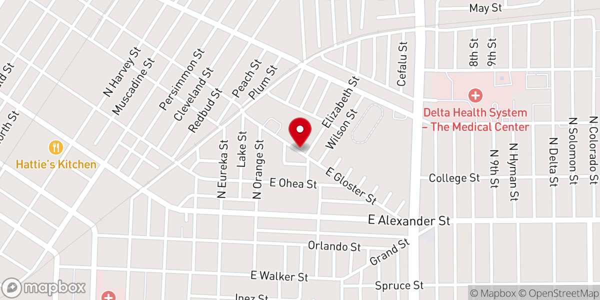 Map showing location of Sacred Heart Catholic Church Greenville