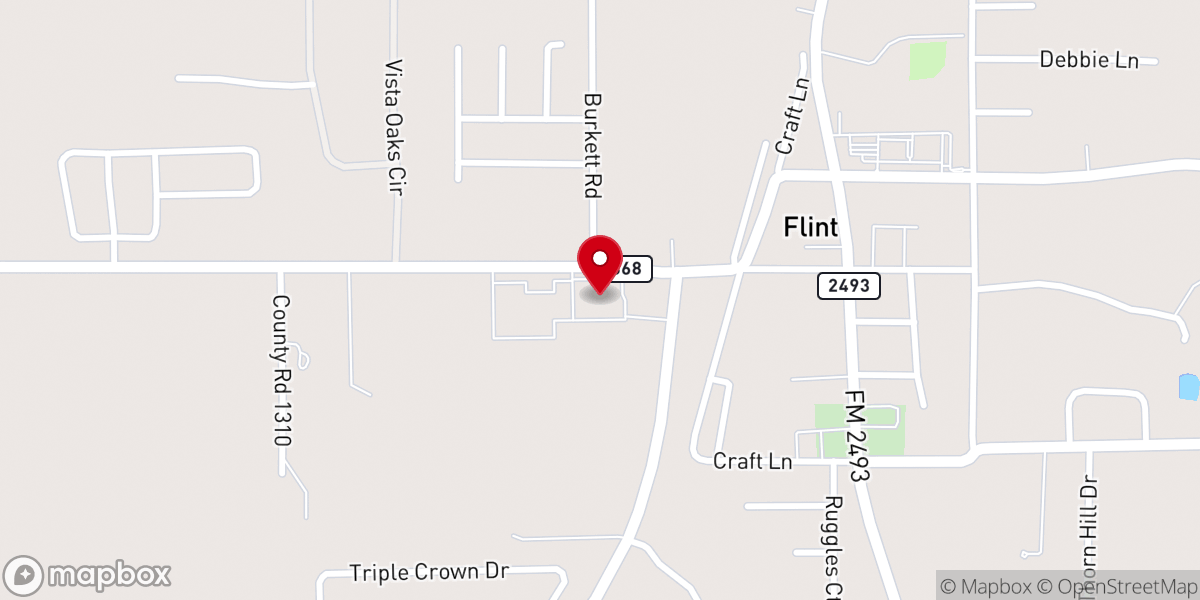 Map showing location of Flint Baptist Church