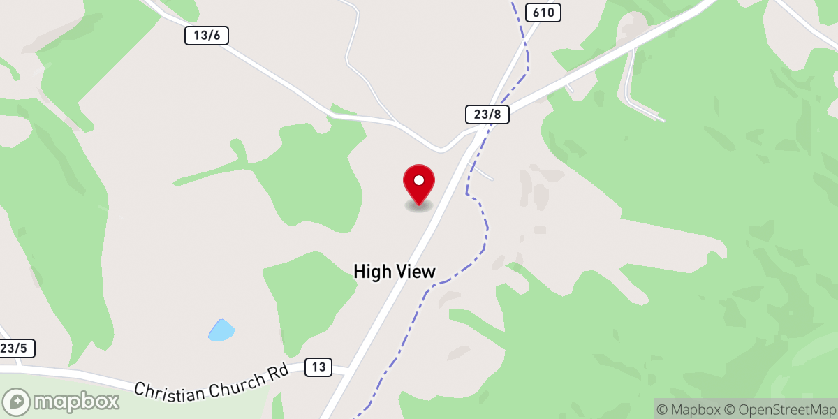 Map showing location of The Ark Lawn Care - Lawn and Yard Mowing Service, Bush Hogging in High View WV