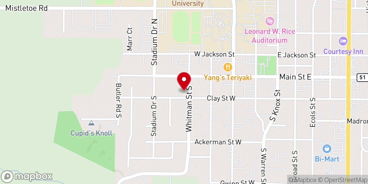 Map showing location of Christ's Church Methodist and Presbyterian United