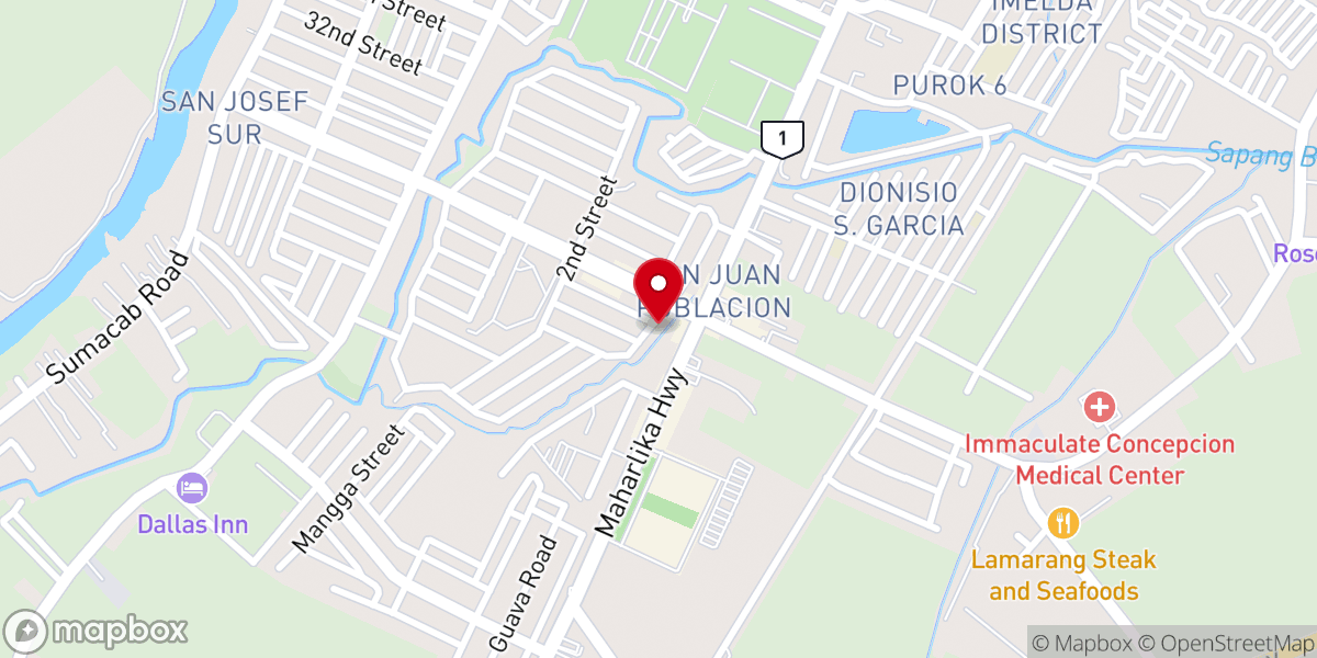Map showing location of San Antonio Bible Christian Church