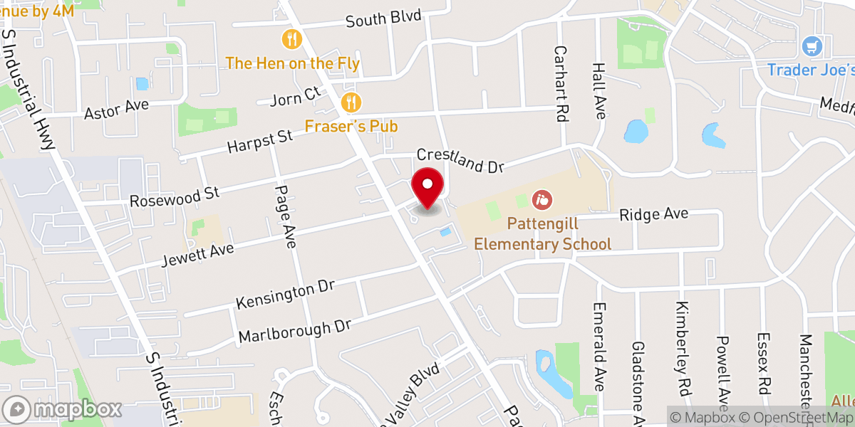 Map showing location of Blue Ocean Faith Church Ann Arbor