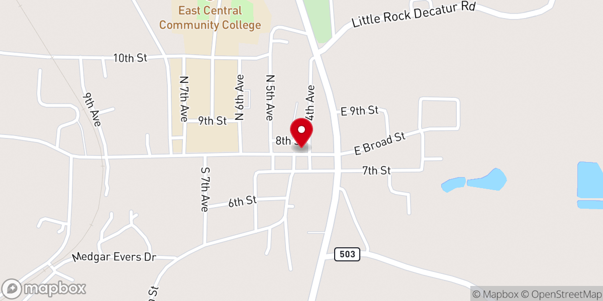 Map showing location of Church of God Camp